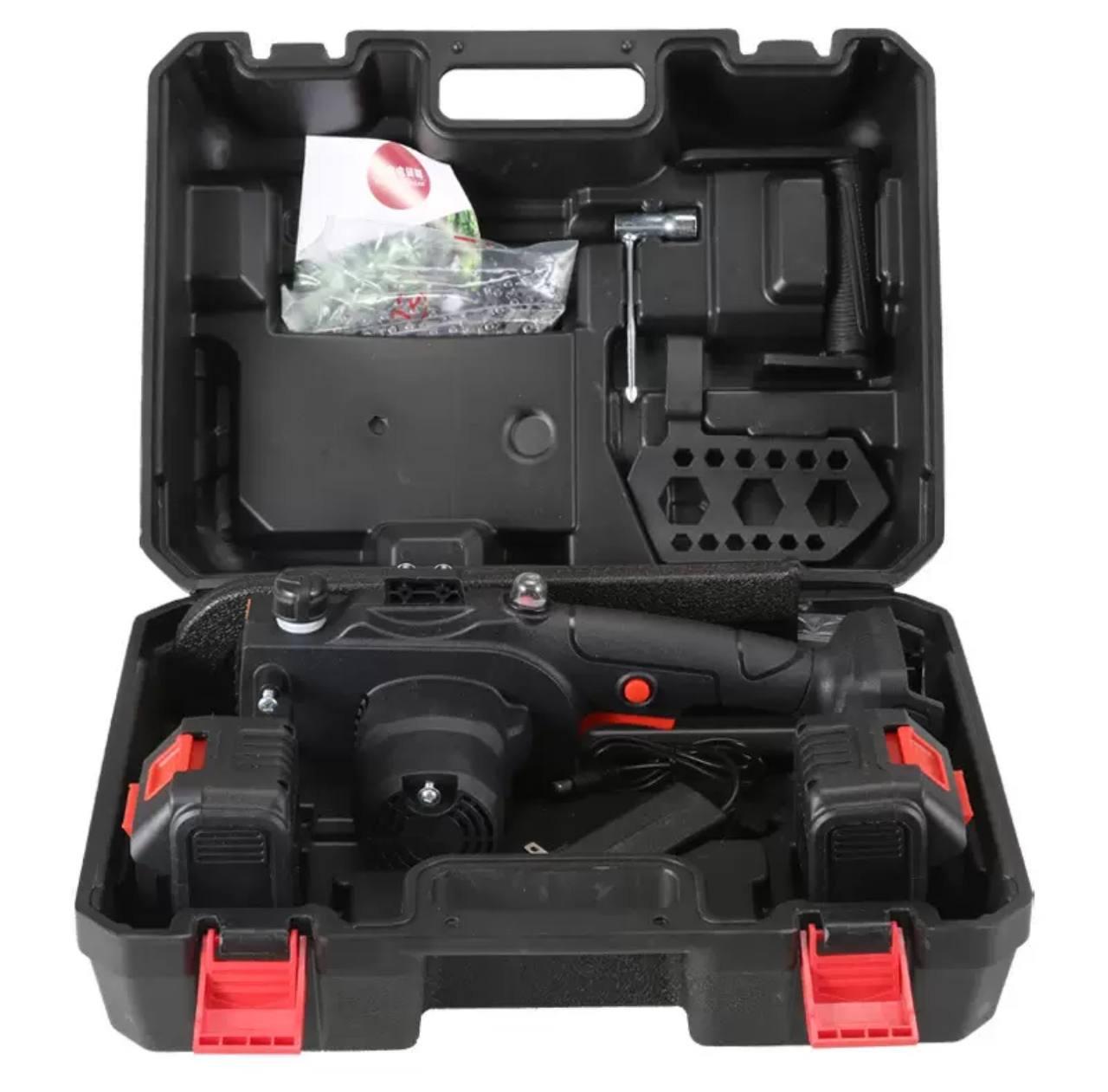 Пила аккумуляторная цепная с двумя аккумуляторами в кейсе 48V и автоматической подаче масла 12" (29164436)