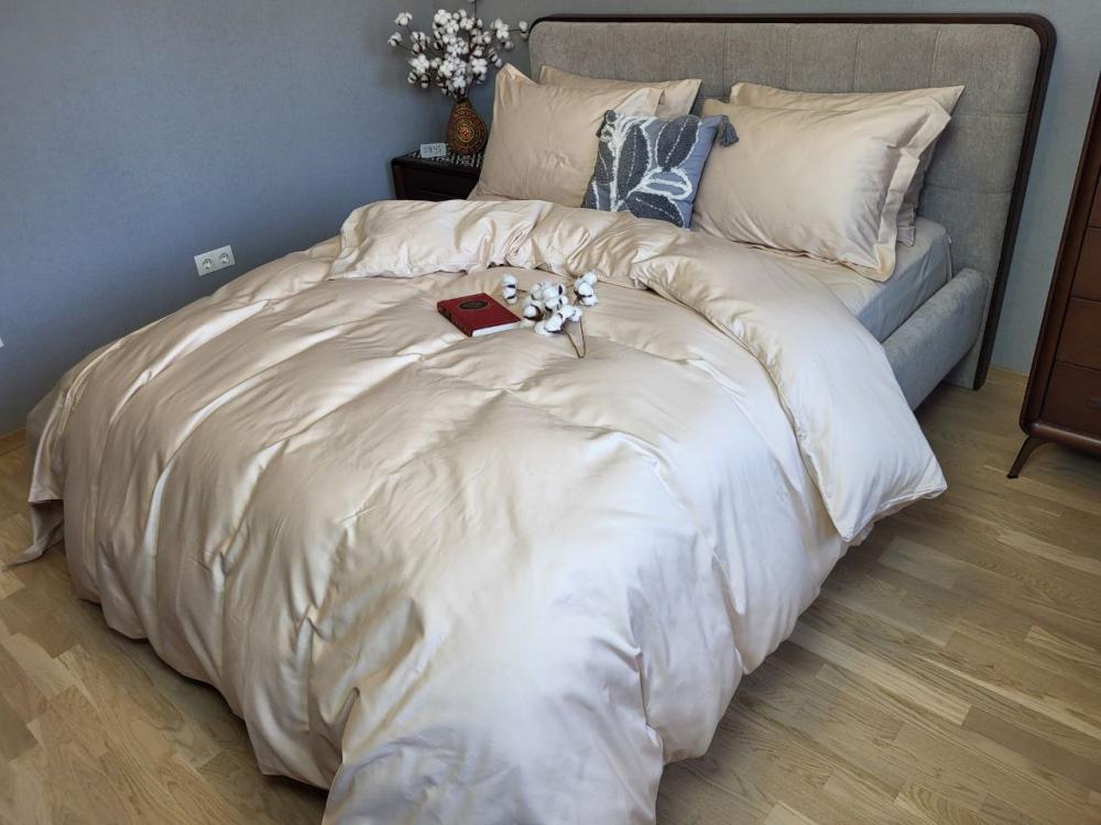 Комплект постельного белья на резинке Моно №0060 сатин Premium двуспальный/наволочки 50х70/70х70 см Beige (5533) - фото 1 Комплект постельного белья на резинке Моно №0060 сатин Premium двуспальный/наволочки 50х70/70х70 см Beige (5533) - фото 1