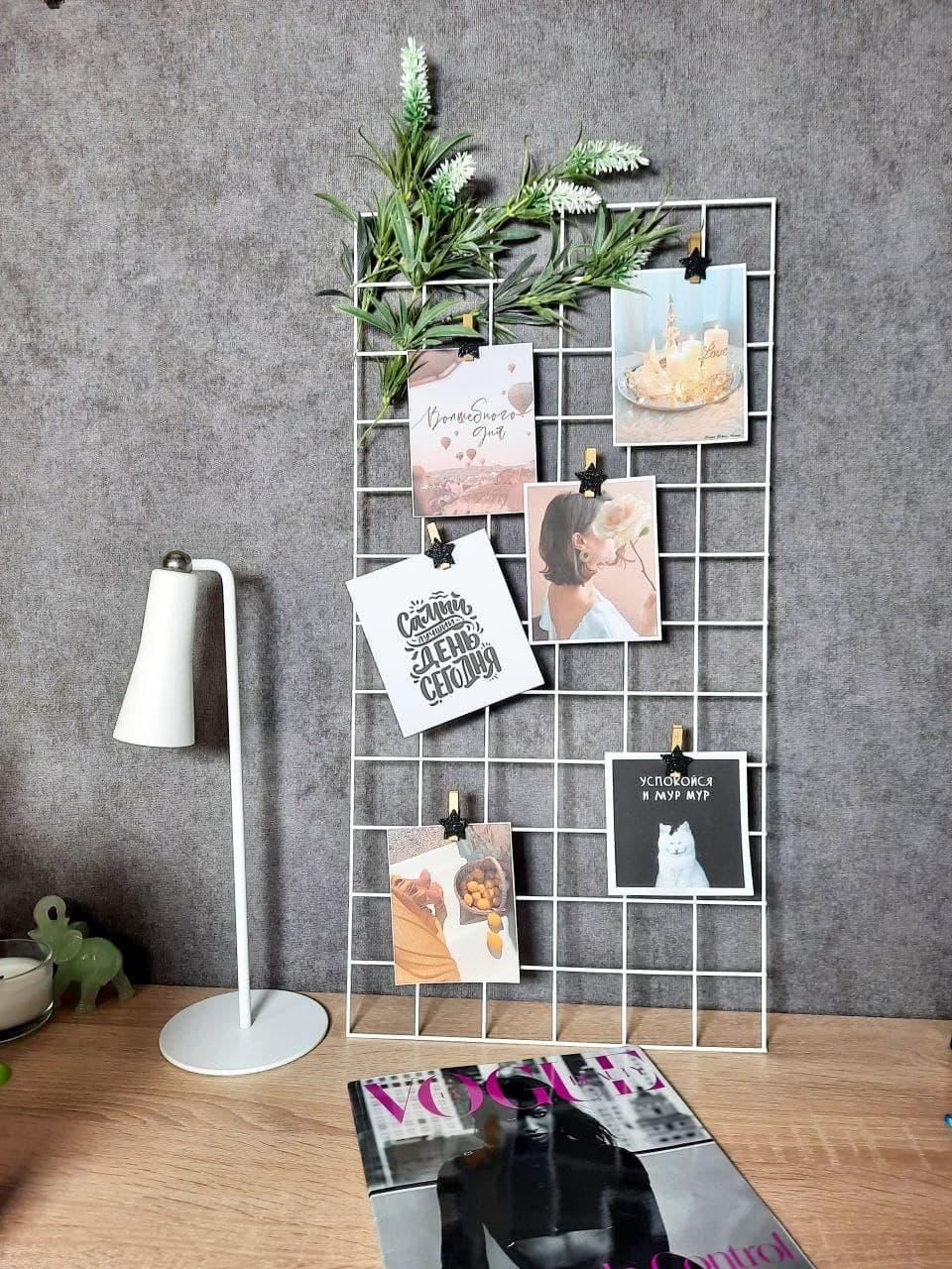 Мудборд на стену 30х60 см с прищепками 6 шт. (29319845) Мудборд на стену 30х60 см с прищепками 6 шт. (29319845)