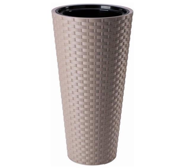 Горщик для квітів Form-Plastic Rattana Slim-40 Бежевий (3850-051) - фото 1