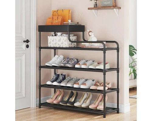 Полиця для взуття Shoe rack 08-02 метал 60х18,5х78,5 см Black - фото 7