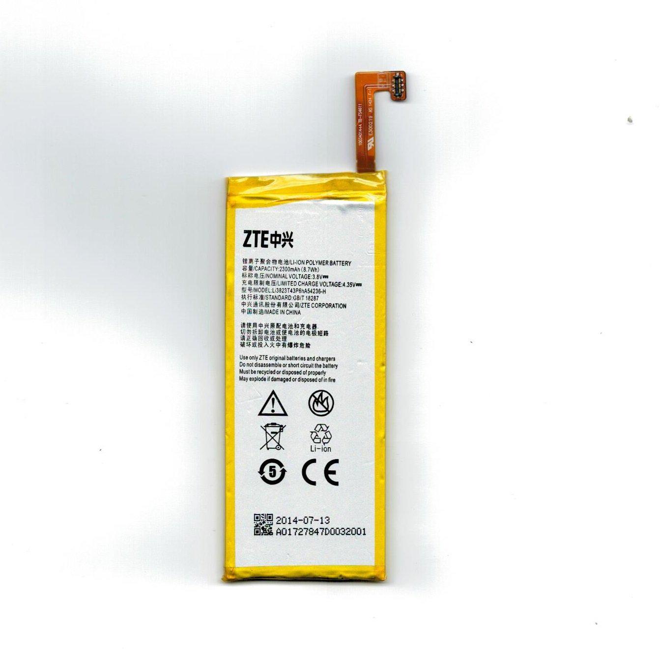 Аккумулятор для ZTE Li3823T43P6hA54236-H 2300 mAh /ZTE Li3824T43P6hA54236-H 2400 mAh Long cable version