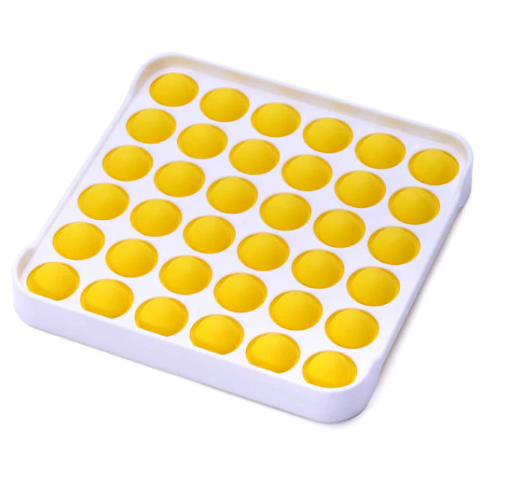 Іграшка-антистрес Поп Іт Фіджет силіконовий Квадрат з обідком Жовтий