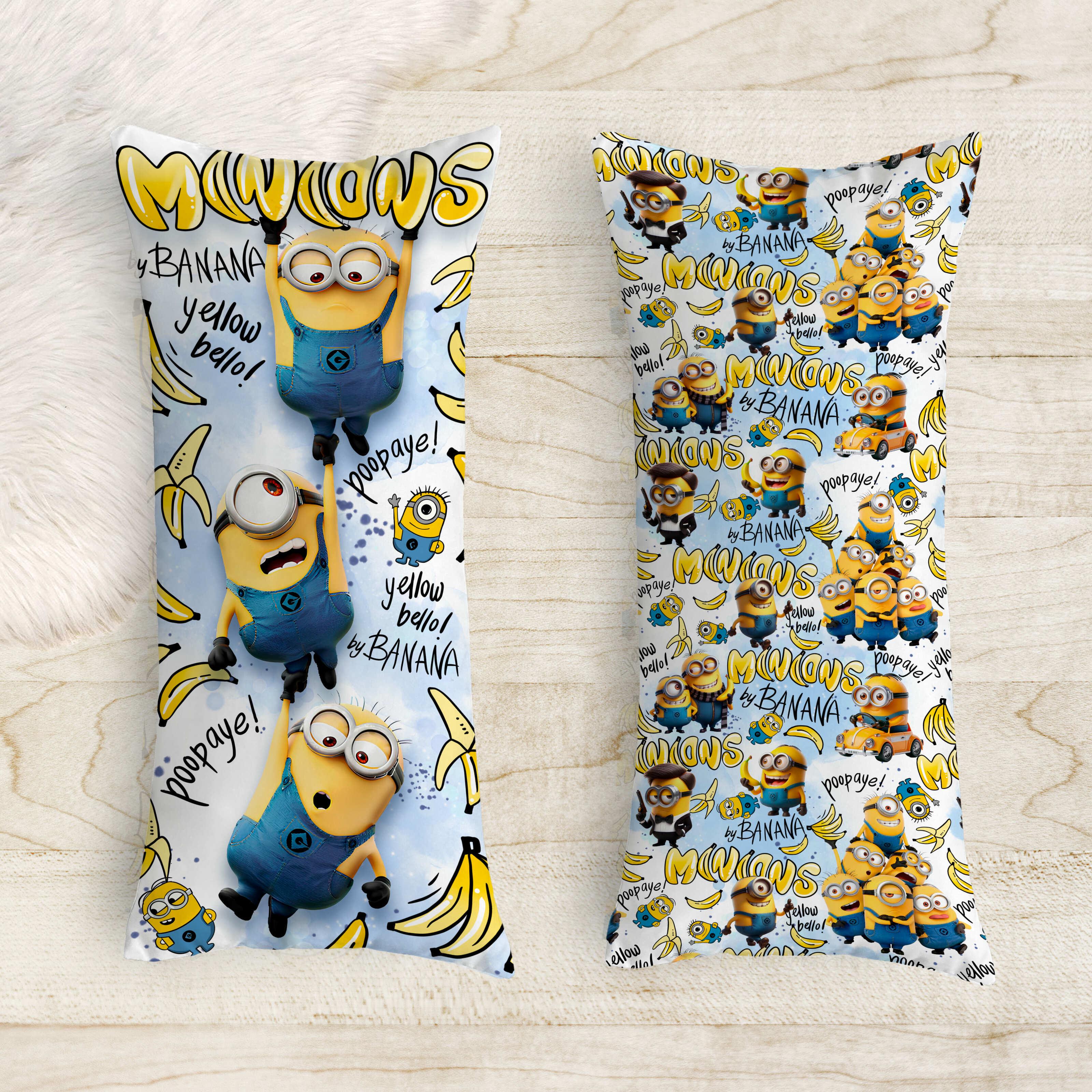 Подушка-обіймашка дакімакура дитяча Посіпакі на блакитному фоні 40х100 см