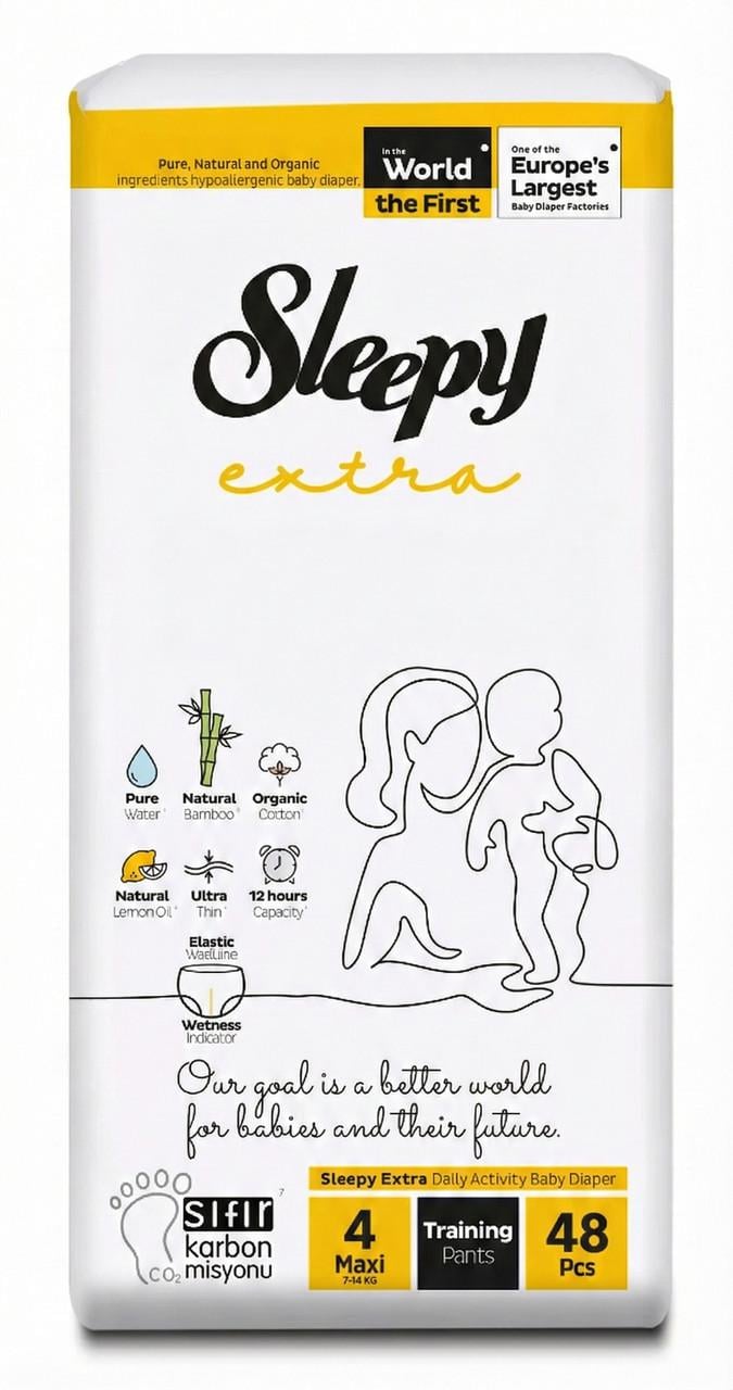 Подгузники-трусики детские Sleepy Extra maxi 4 (7-14 кг) 48 шт. Памперсы трусиками для детей