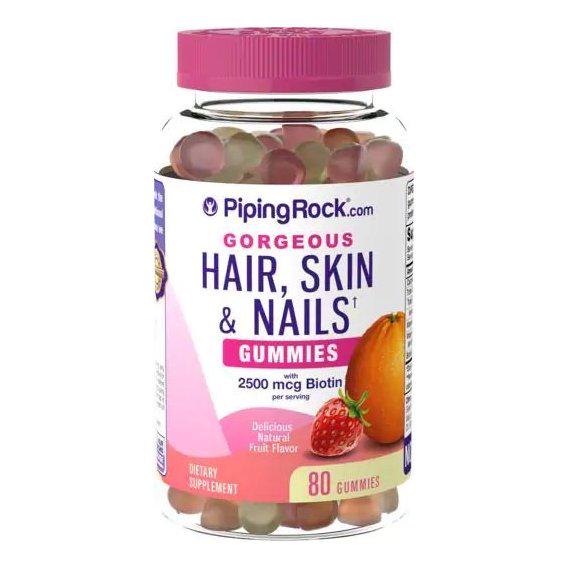 Комплекс для кожи, волос, ногтей Piping Rock Hair, Skin & Nails Gummies 80 Gummies Fruit Flavor