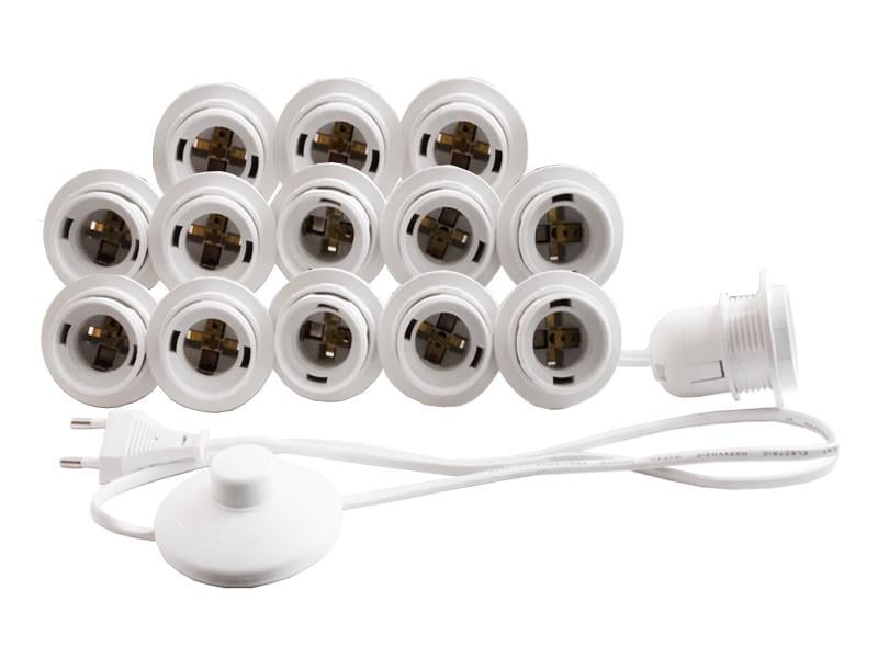 Подсветка гримерного зеркала LEDUA светодиодная врезная с ножным выключателем 14 шт. E27 Белый Подсветка гримерного зеркала LEDUA светодиодная врезная с ножным выключателем 14 шт. E27 Белый