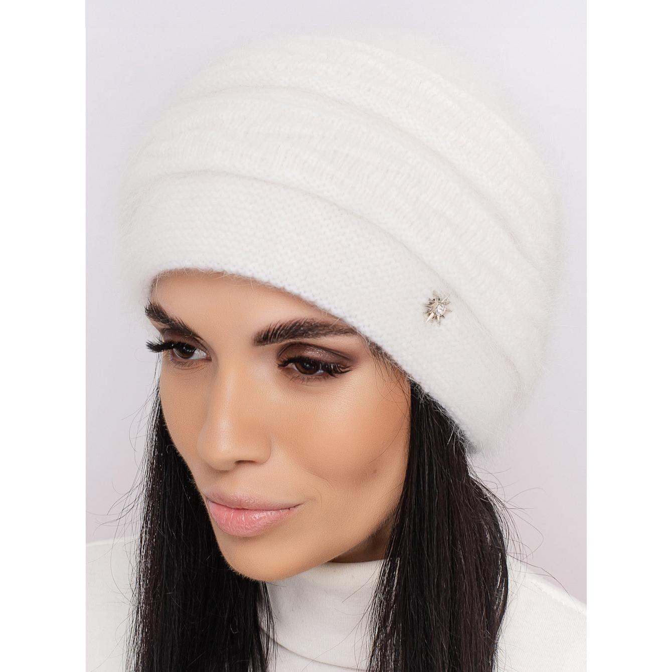 Шапка женская двойная ангоровая Leks Хвиля one size Белый