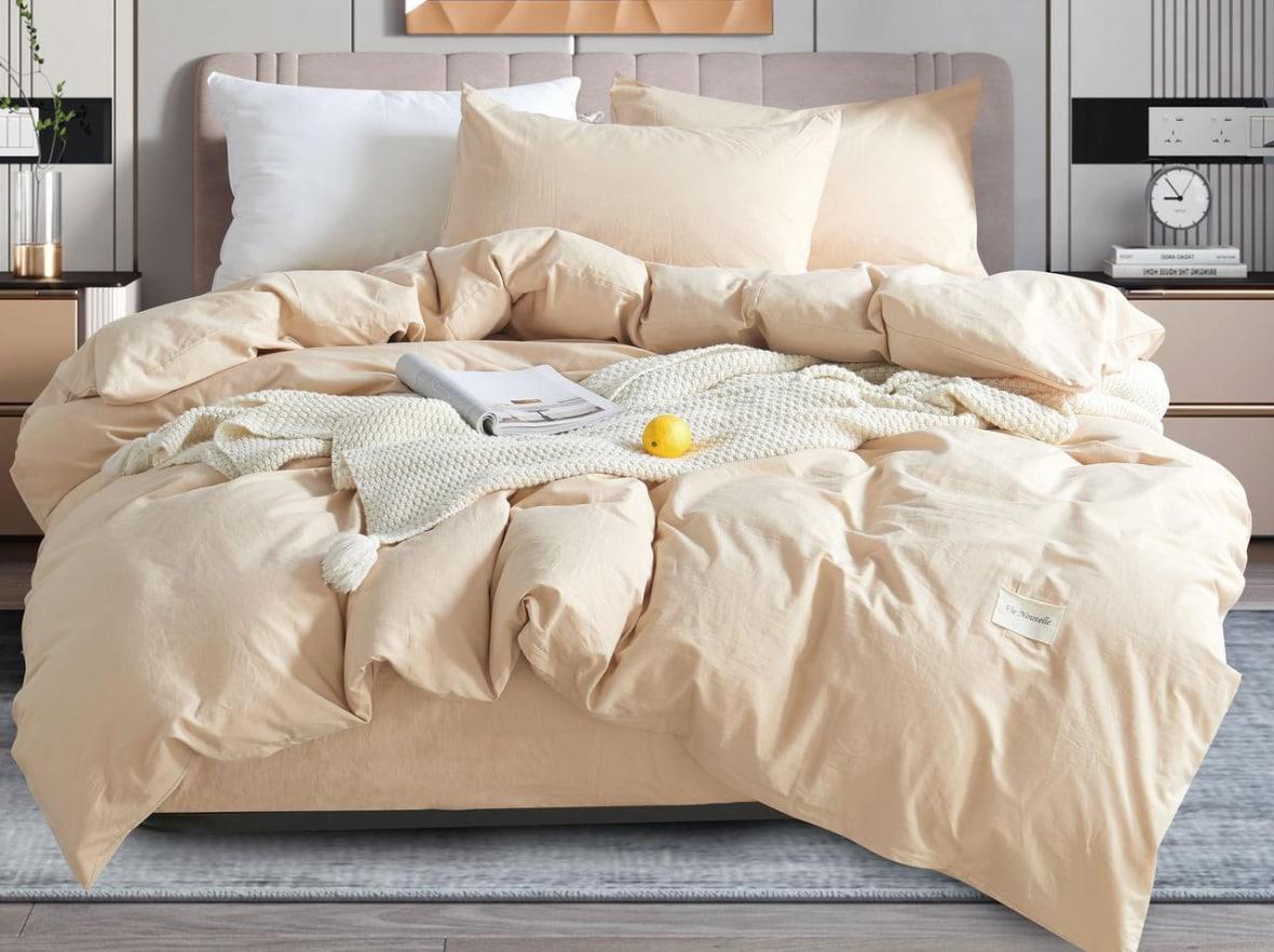 Постельное белье Vie Nouvelle Washed cotton евро на резинке вареный хлопок 200х220 см (W2E180)