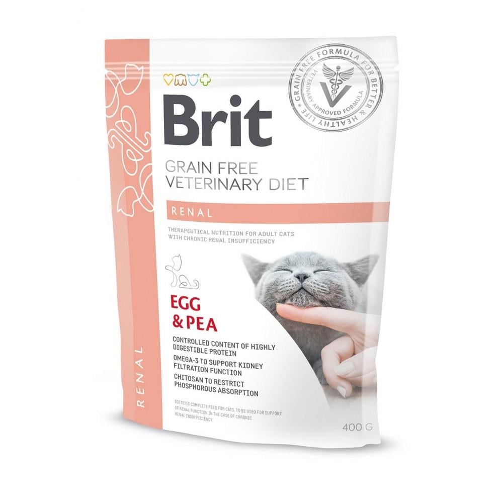 Корм сухой Brit Grain VetDiet Cat Renal для кошек с заболеванием почек с яйцом и горохом 400 г (34806755)