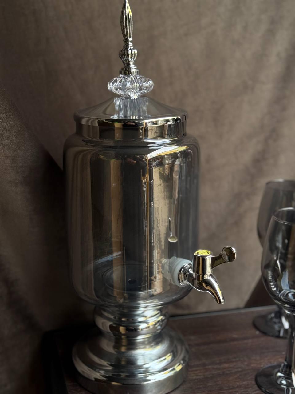 Набор питьевой стеклянный TS Kitchen лимонадница 3 л/6 бокалов по 220 мл Серый (HP4176-1) - фото 3