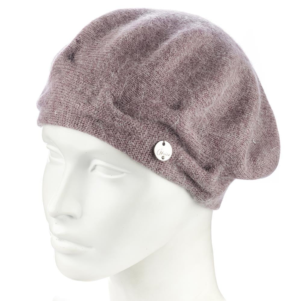 Берет женский ангоровый двойной Atrics WH910 с узором