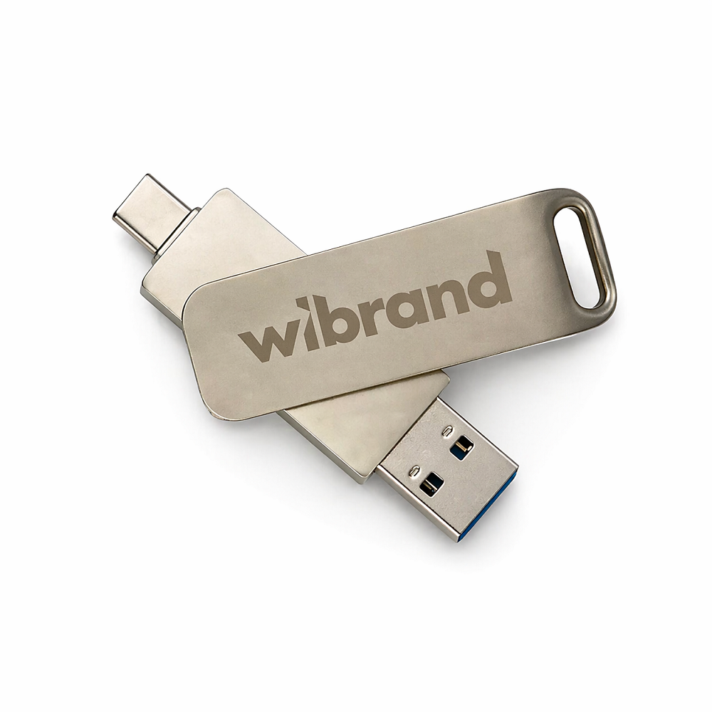 Накопитель SSD Wibrand Wolf 1 Тб USB 3.2 Gen.2 Type-C/Type-A Read/Write 1000MB/s Silver (34645754)