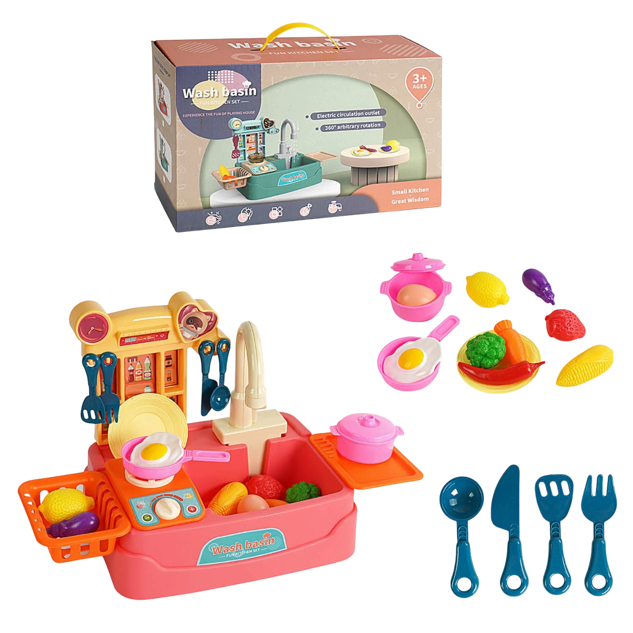 Мойка игровая автоматическая подача воды/полочка Pink (149068) - фото 2