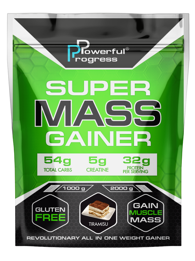 Гейнер высокобелковый для набора массы Powerful Progress Mass Gainer Тирамису 2 кг - фото 1