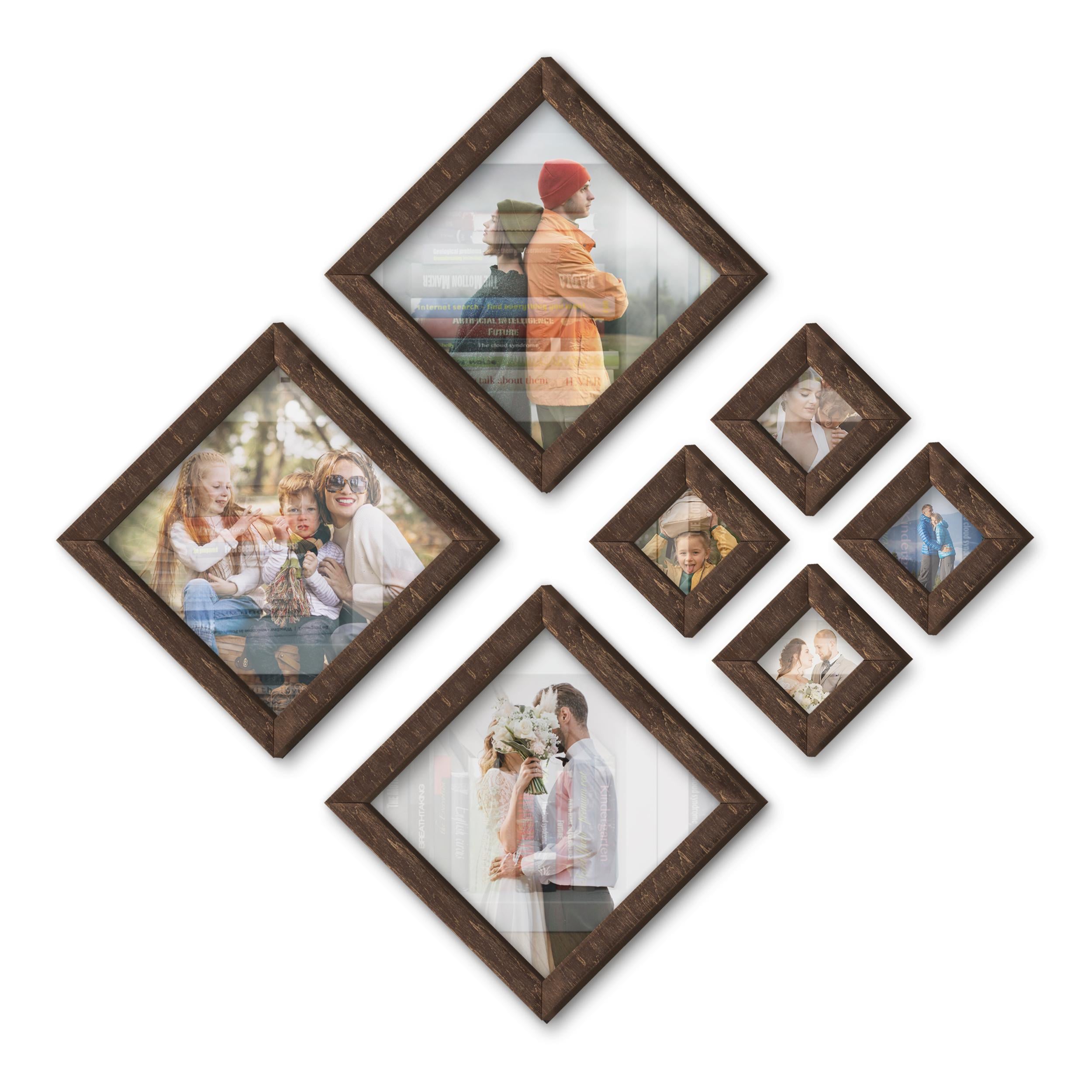 Набор фоторамок настенных The Frame Depot 7 шт. Темно-коричневый (diamond_set_rustic)