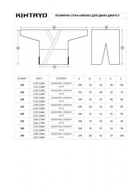 Кімоно для джиу-джитсу KINTAYO 350 гр/м.кв. 130 см Чорний (269377011) - фото 9
