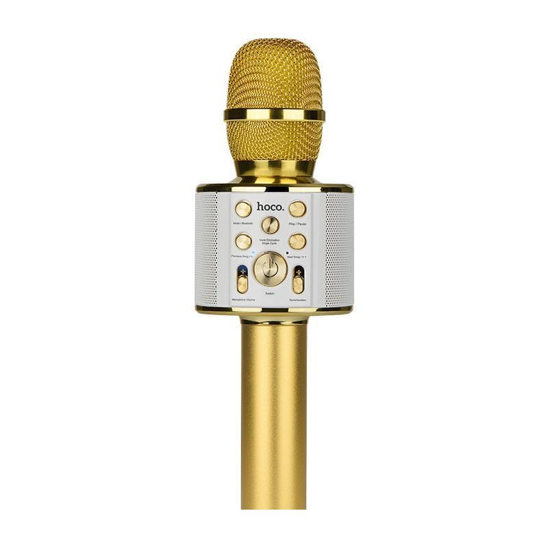 Караоке микрофон Hoco BK3 1800мАч золотой