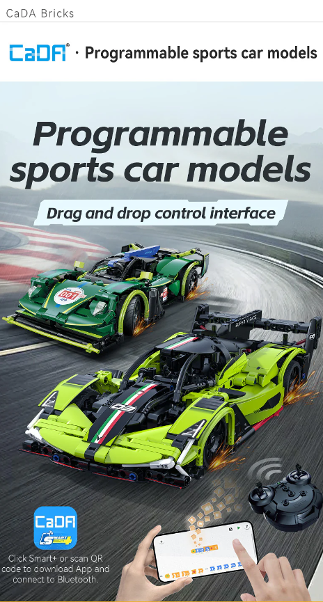 Конструктор детский CaDa Phantom Wing Машина на радиоуправлении для мальчика 395 дет. (22774743) - фото 5