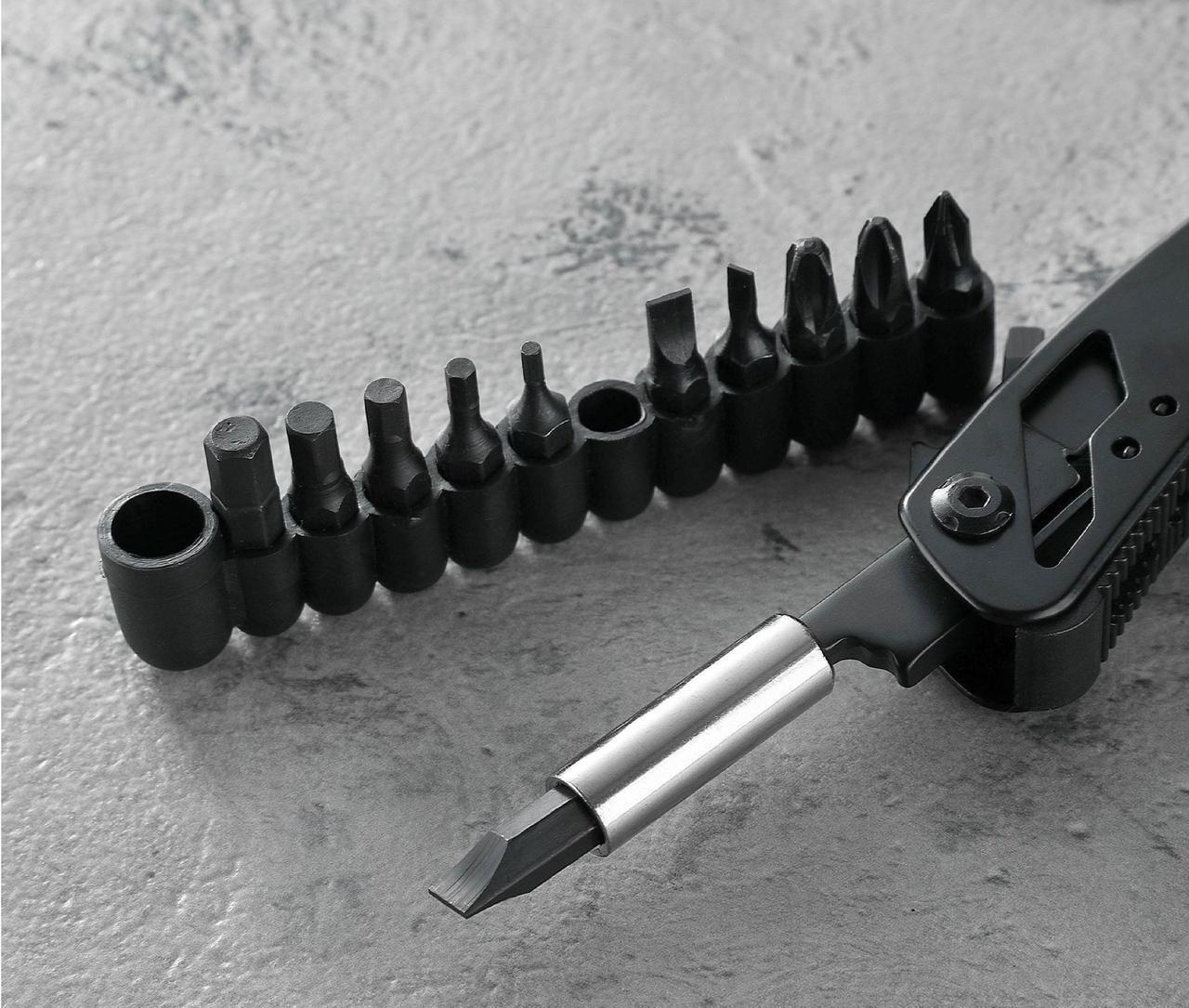 Мультитул Gerber Bear Grylls BG-818 9в1 ніж/пасатижи/набір біт та чохол Black (23523256) - фото 5