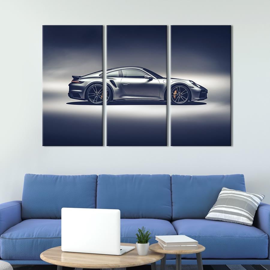 Картина на холсте триптих Утонченный Porsche 911 Turbo S 78x48 см (1385-31)