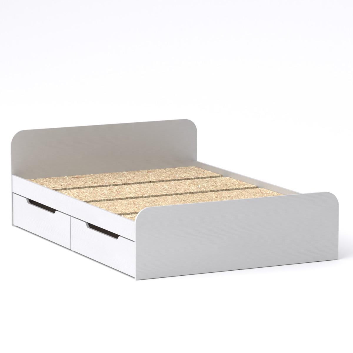 Кровать двуспальная МеблиКо Виола-140 204х145х67 см Альба/Белый (k-1749-1)