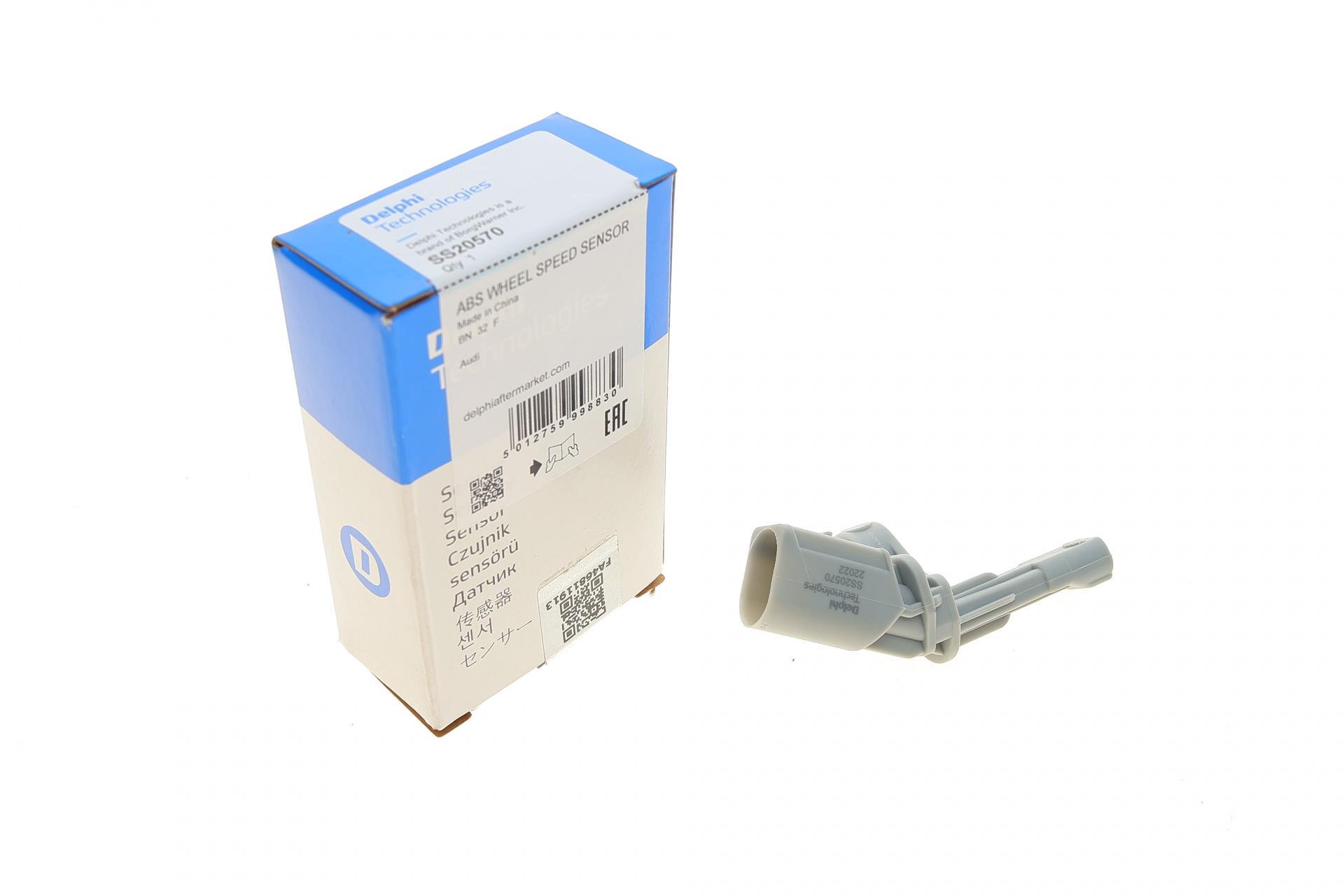 Датчик DELPHI ABS задній Audi Q3/Skoda (SuperB/VW Golf/Jetta/Passat/Sharan/Touran 1,2-3,6 06-L (SS20570)
