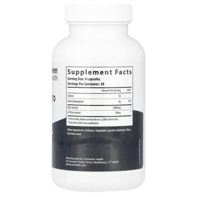 Міо-інозитол та D хіро-інозитол Fairhaven Health Myo + D-Chiro Inositol 120 капс. - фото 2
