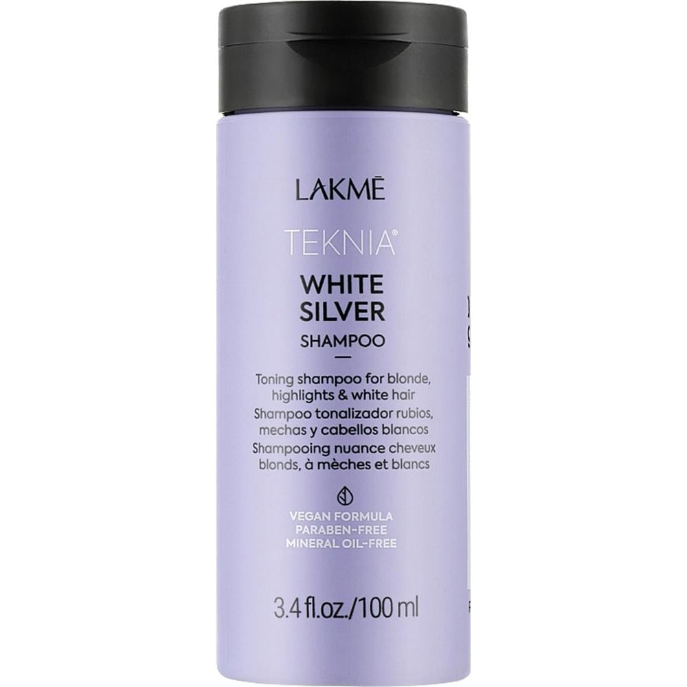 Шампунь тонуючий Lakme Teknia White Silver Shampoo для нейтралізації жовтого відтінку волосся 100 мл (44013) - фото 1