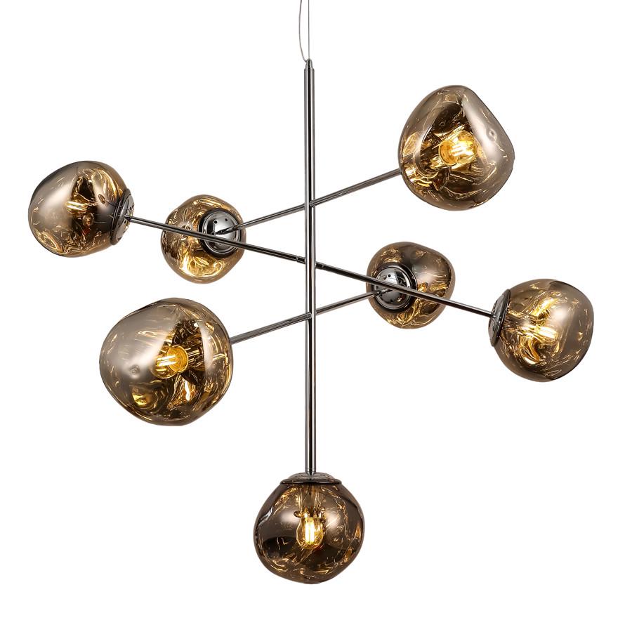 Люстра підвісна 793CH01-7 SMGY 180 E27 з 7 незвичайними плафонами Чорний/Хром - фото 3