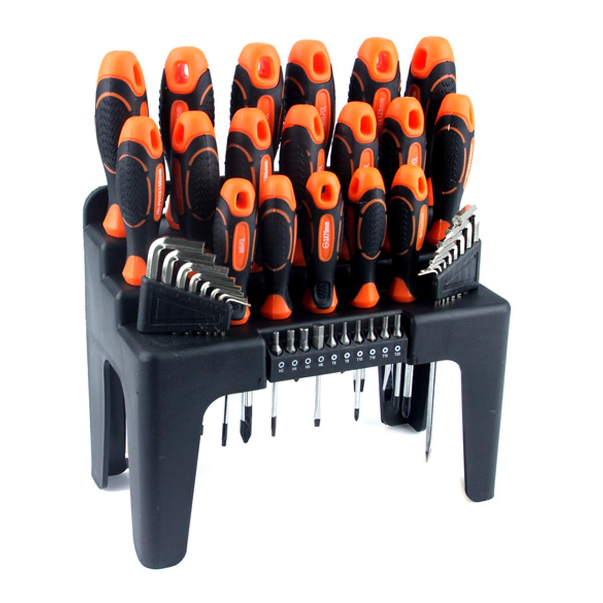 Отвертки Mar-Pol M59990 с пластиковой стойкой 44 шт.