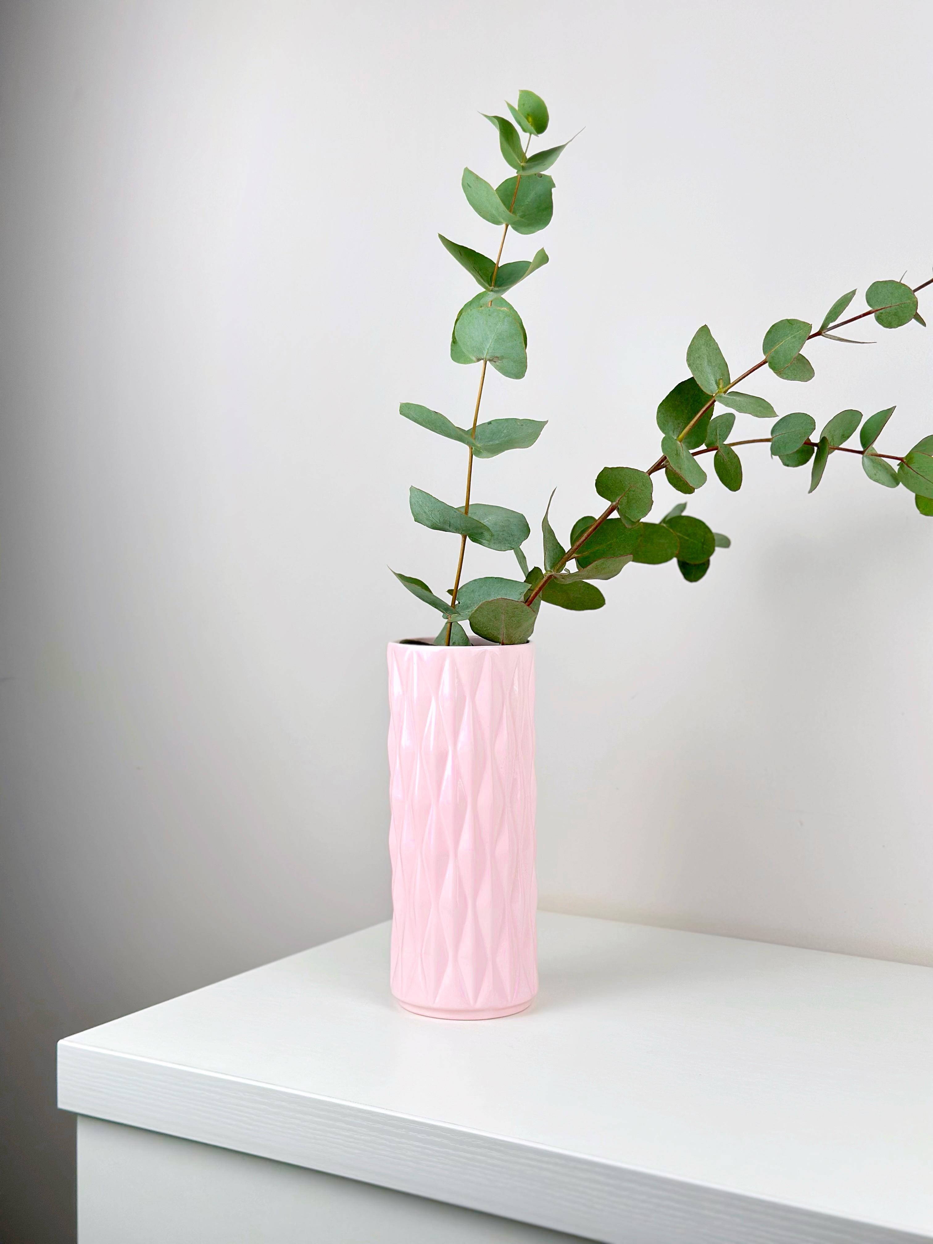 Ваза для квітів і декору глиняна керамічна Кристал 20 см Рожевий (4001-12) - фото 8