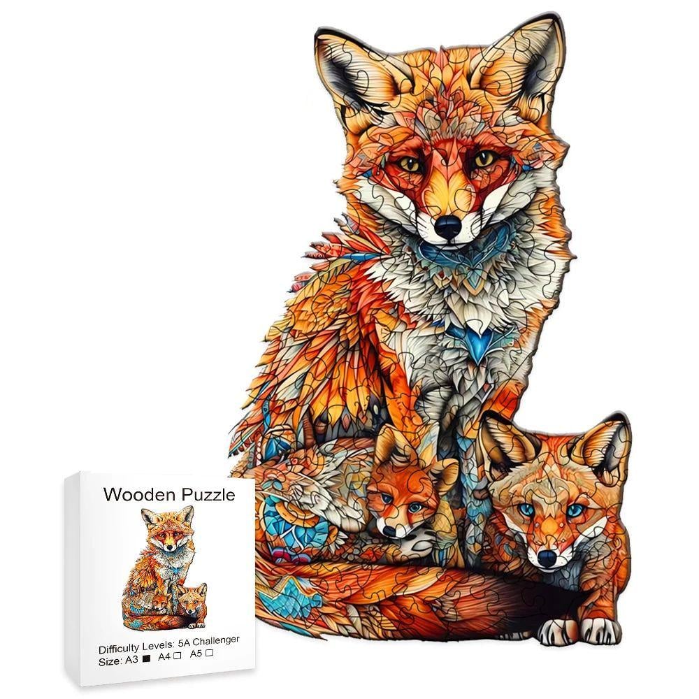 Пазлы деревянные лисички А3 (656)