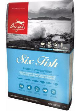 Корм сухий Orijen 6 Fish Dog для собак усіх порід та вікових груп сардина/макрель/хек/rамбала/окунь 11,4 кг