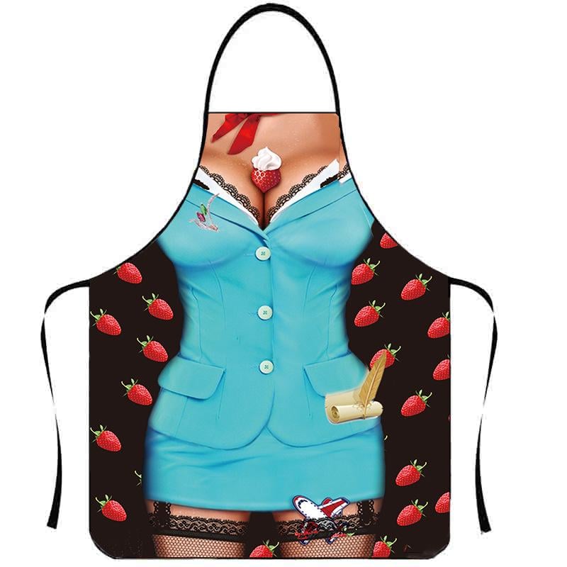 Фартук с приколом женщина с клубникой 75х60 см Разноцветный (50125)