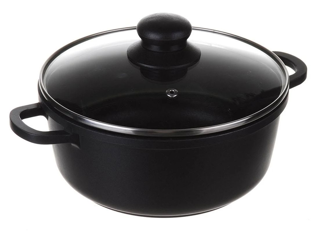 Казан зі скляною кришкою A-Plus литий алюміній антипригарне покриття 20 см (MPL-1991)