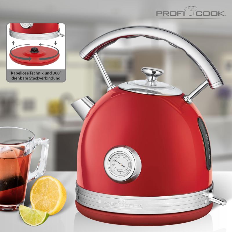 Електрочайник Profi Cook PC-WKS 1192 металевий Red (408062) - фото 4 Електрочайник Profi Cook PC-WKS 1192 металевий Red (408062) - фото 4