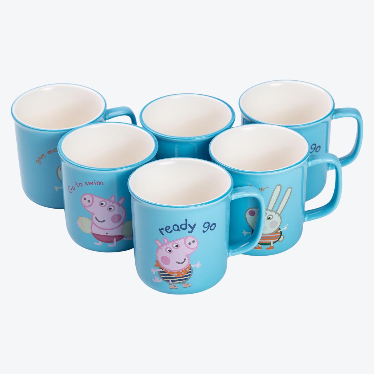 Набір чашок Peppa Pig 150 мл 6 шт. Синій (2450442763) - фото 4 Набір чашок Peppa Pig 150 мл 6 шт. Синій (2450442763) - фото 4