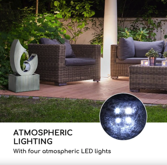 Фонтан садовый KLARSTEIN Blumfeldt Trumpet Flow с LED-подсветкой/тихой циркуляцией воды и энергосберегающим насосом (10033430) - фото 5