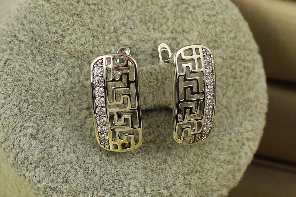 Серьги Xuping Jewelry миф с греческим узором 1,9 см Серебристый (1933635460)