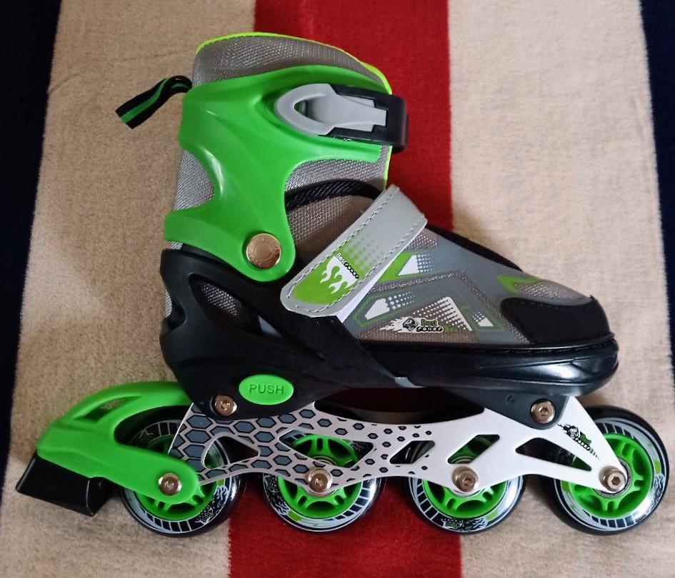 Ролики дитячі Best Roller 65477 р. 34-37 з підсвіткою переднє колесо Зелений (roll712br) - фото 6 Ролики дитячі Best Roller 65477 р. 34-37 з підсвіткою переднє колесо Зелений (roll712br) - фото 6