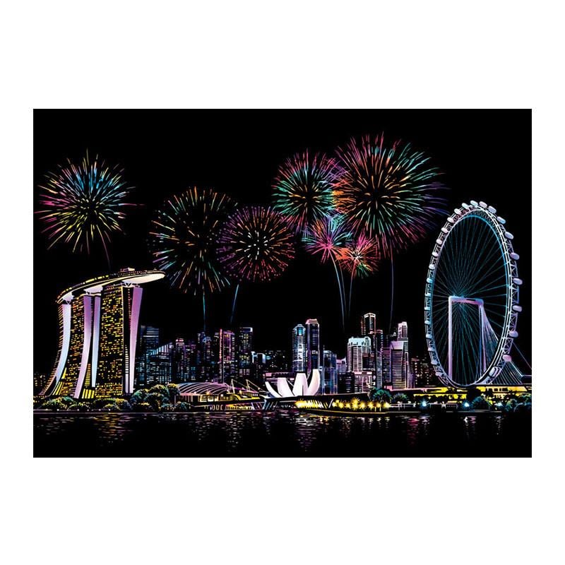 Скретч-картина YUELU P1-A01 Singapore Firework