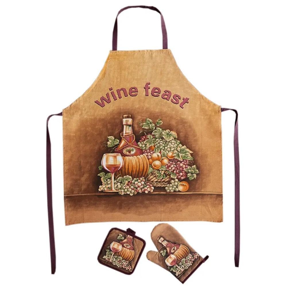 Кухонный набор варежка/прихватка/фартук 3 пр. Кухонный набор варежка/прихватка/фартук 3 пр.