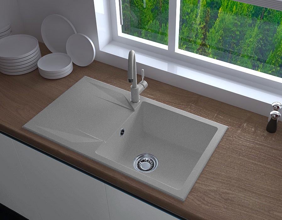 Мийка для кухніLexona Argo гранітна + кран Сірий (557) - фото 5 Мийка для кухніLexona Argo гранітна + кран Сірий (557) - фото 5