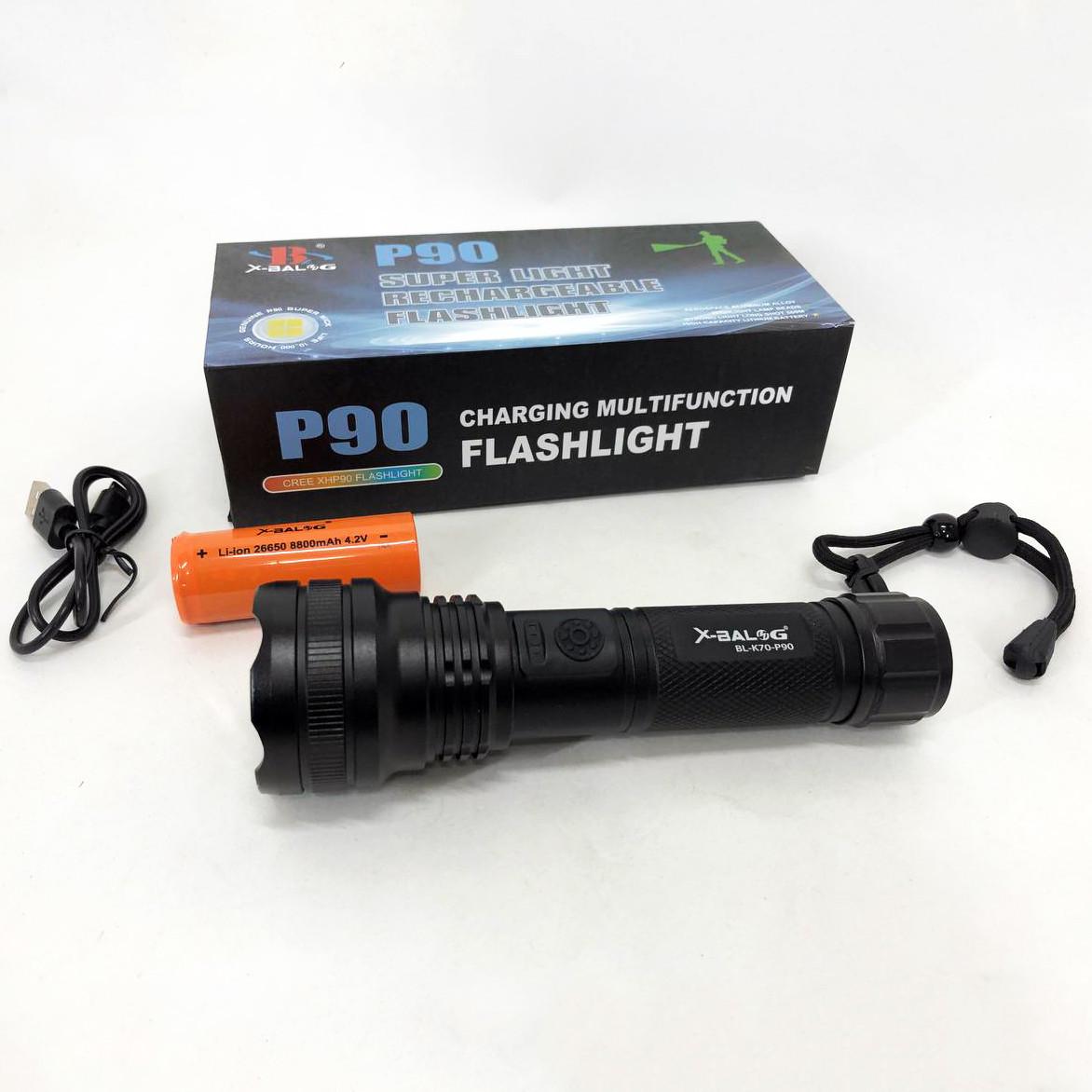 Ліхтарик ручний Bailong BL-K70-P90 LED туристичний (ws86249)