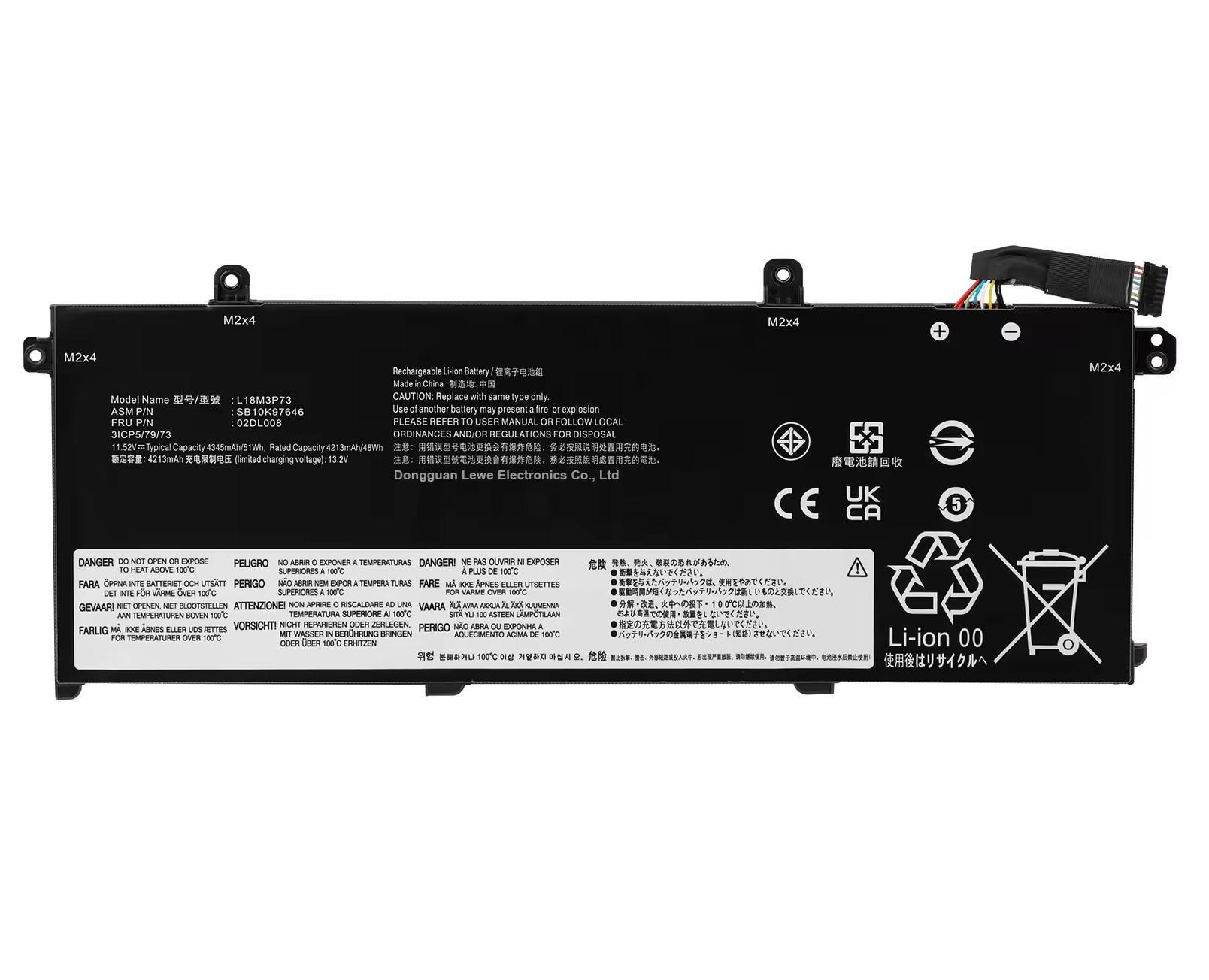 Аккумулятор для Lenovo ThinkPad T490/L18L3P73/L18M3P74/L18M4P73/L18M4P74 4345 mAh 51Wh (23135703)