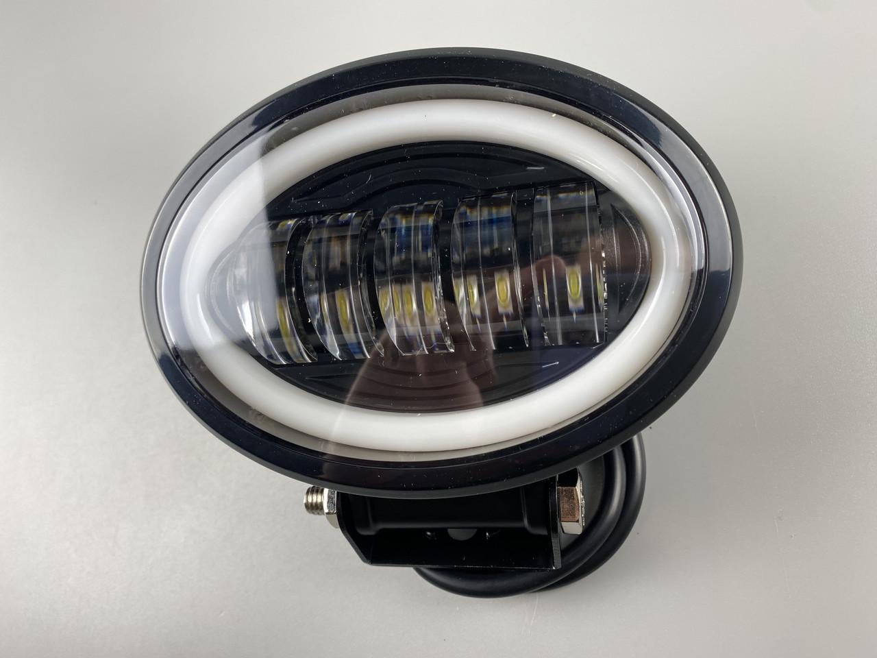 Фара кругла led світлодіодна штатна для JCB протитуманна додаткова овальна 10-80V 6000K