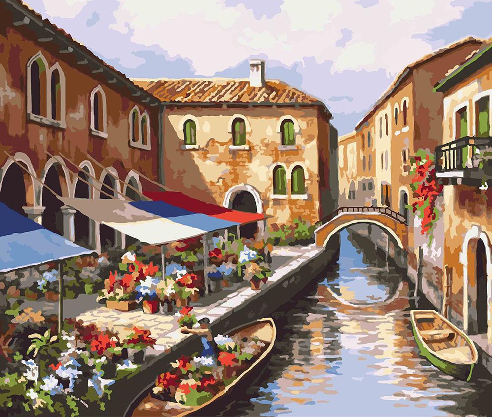 Картина за номерами Ідейка "Квітковий ринок" 40х50 см (KH2191)