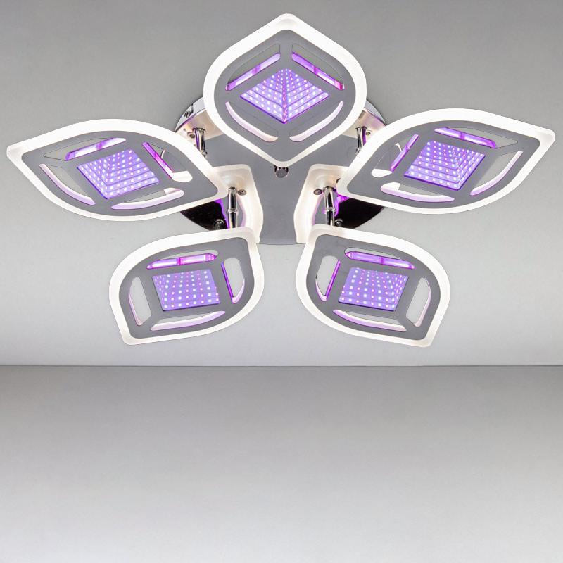 Потолочная люстра LED Light House SC-18194/5S 120W 2.4G 3D 600х90 мм Хром