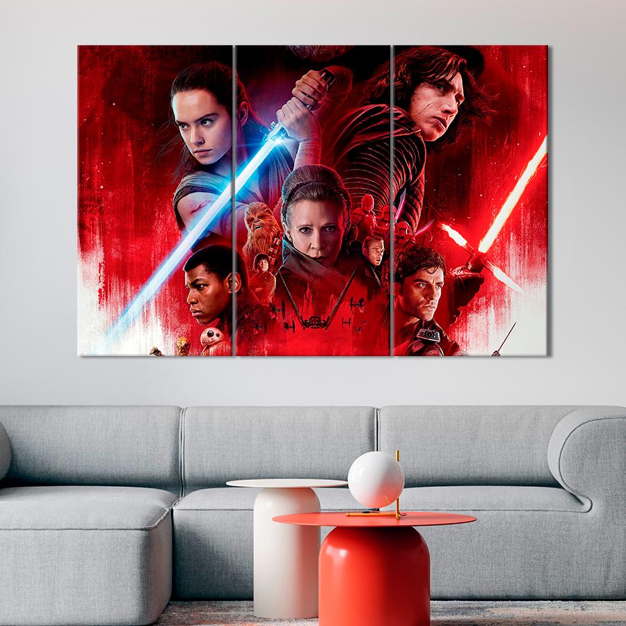 Настенний декор Знаменитый фильм Звёздные войны: Последние джедаи 128x81 см (A100-3)